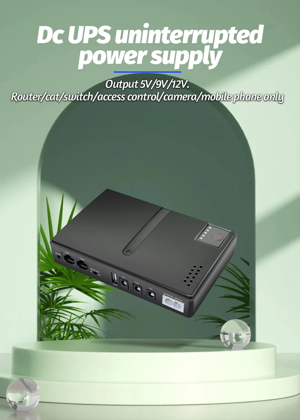 UPS 5V 9V 12V Uninterruptible Power Supply Mini Portable Multipurpose Mini EU UPS Battery Backup For Wifi IP Camera Router Phone