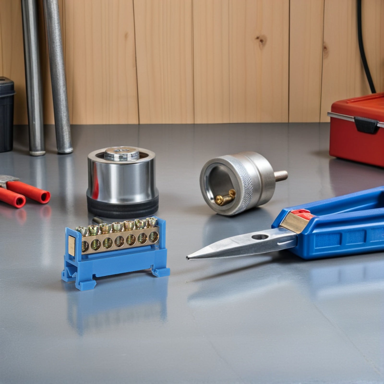 Terminal Block Terminal Bus Bar 7 Positions Screw Grounding Strip Block Din Rail Type Bottom Seat Electrical Terminal Strip