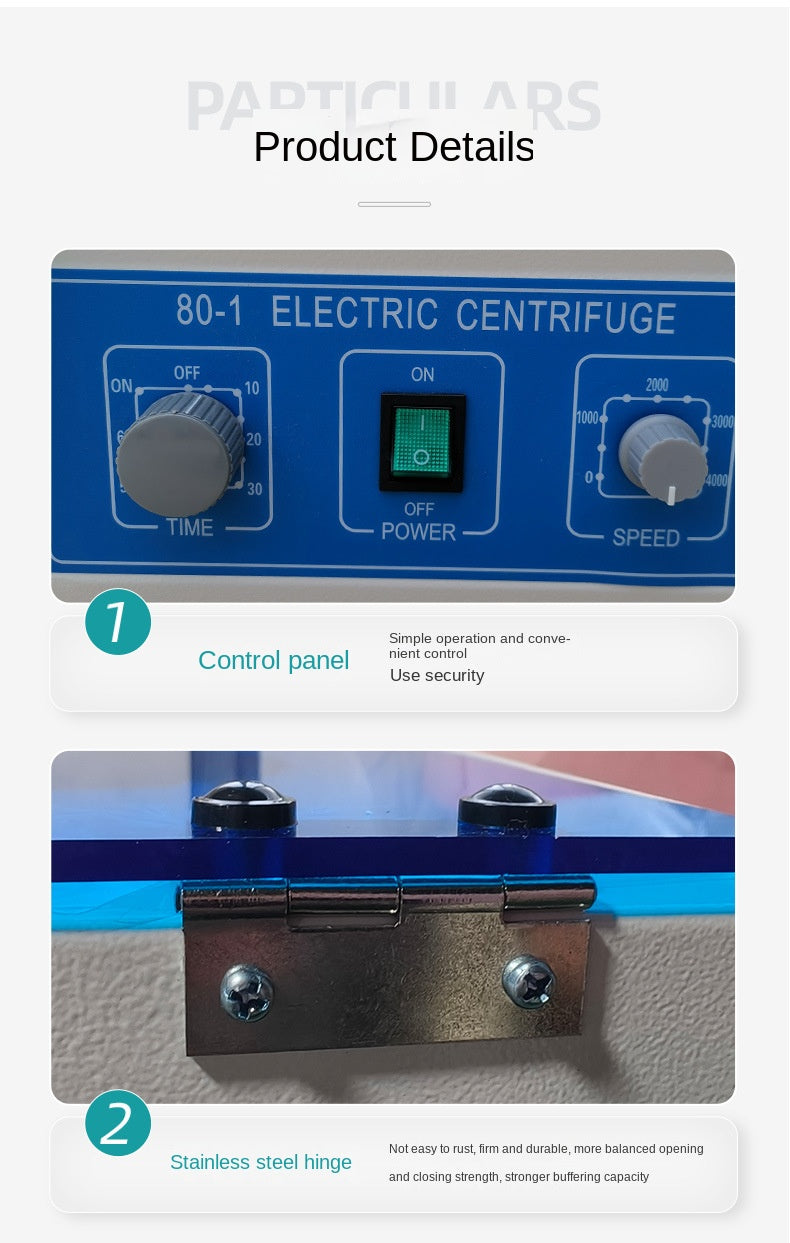 Desktop Electric Laboratory  Centrifuge Laboratory Supplies Medical Practice 4000 rpm 20 ml x 6 Model 80-1