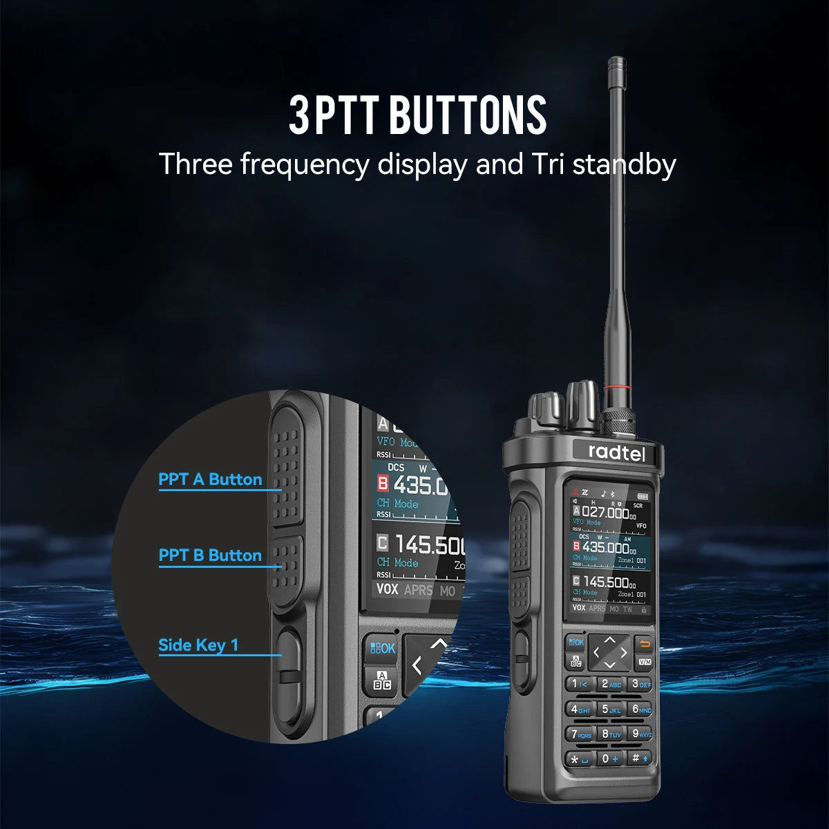 Radtel RT-950 PRO Walkie Talkie AM/FM/CB/LSB/USB/CW Receiver with GPS APRS 10W Bluetooth Phone Programming Ham Radio RT-950PRO - Image 19