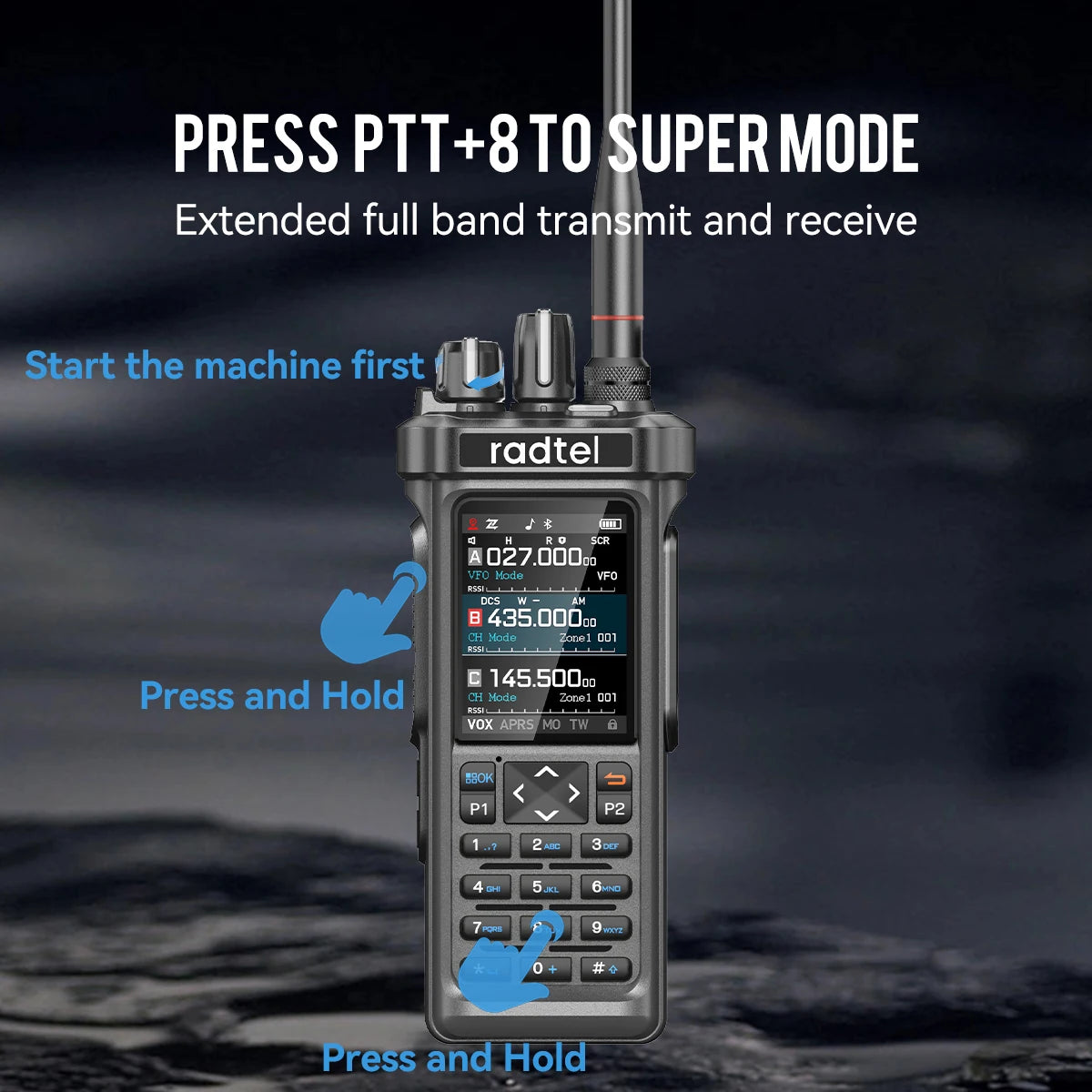 Radtel RT-950 PRO Walkie Talkie AM/FM/CB/LSB/USB/CW Receiver with GPS APRS 10W Bluetooth Phone Programming Ham Radio RT-950PRO - Image 18