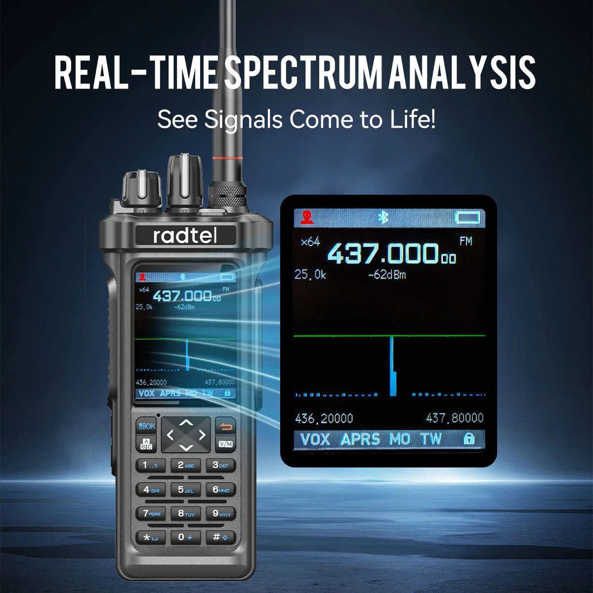 Radtel RT-950 PRO Walkie Talkie AM/FM/CB/LSB/USB/CW Receiver with GPS APRS 10W Bluetooth Phone Programming Ham Radio RT-950PRO - Image 20