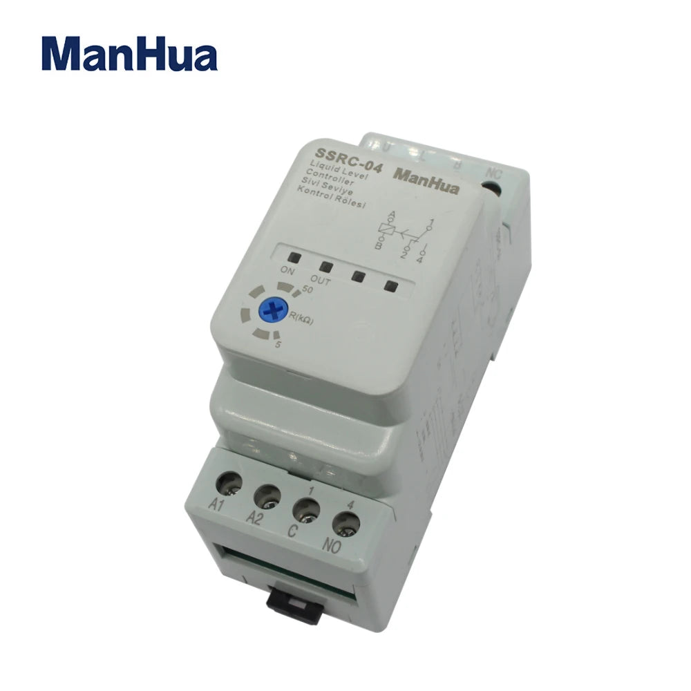 ManHua 220/230VAC 50/60Hz DIN rail SSRC-04 liquid level controller adjustable 5-50kΩ - Image 5