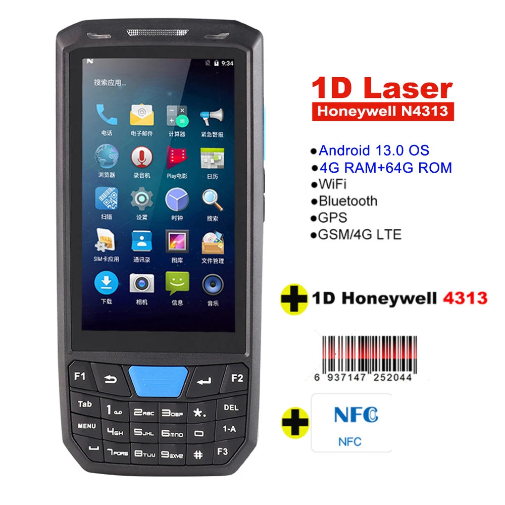 RUGLINE PDA Android Handheld Terminal Honeywell Barcode Scanner 1D 2D QR Portable Data Collector Terminal Device With 4G NFC - Image 31