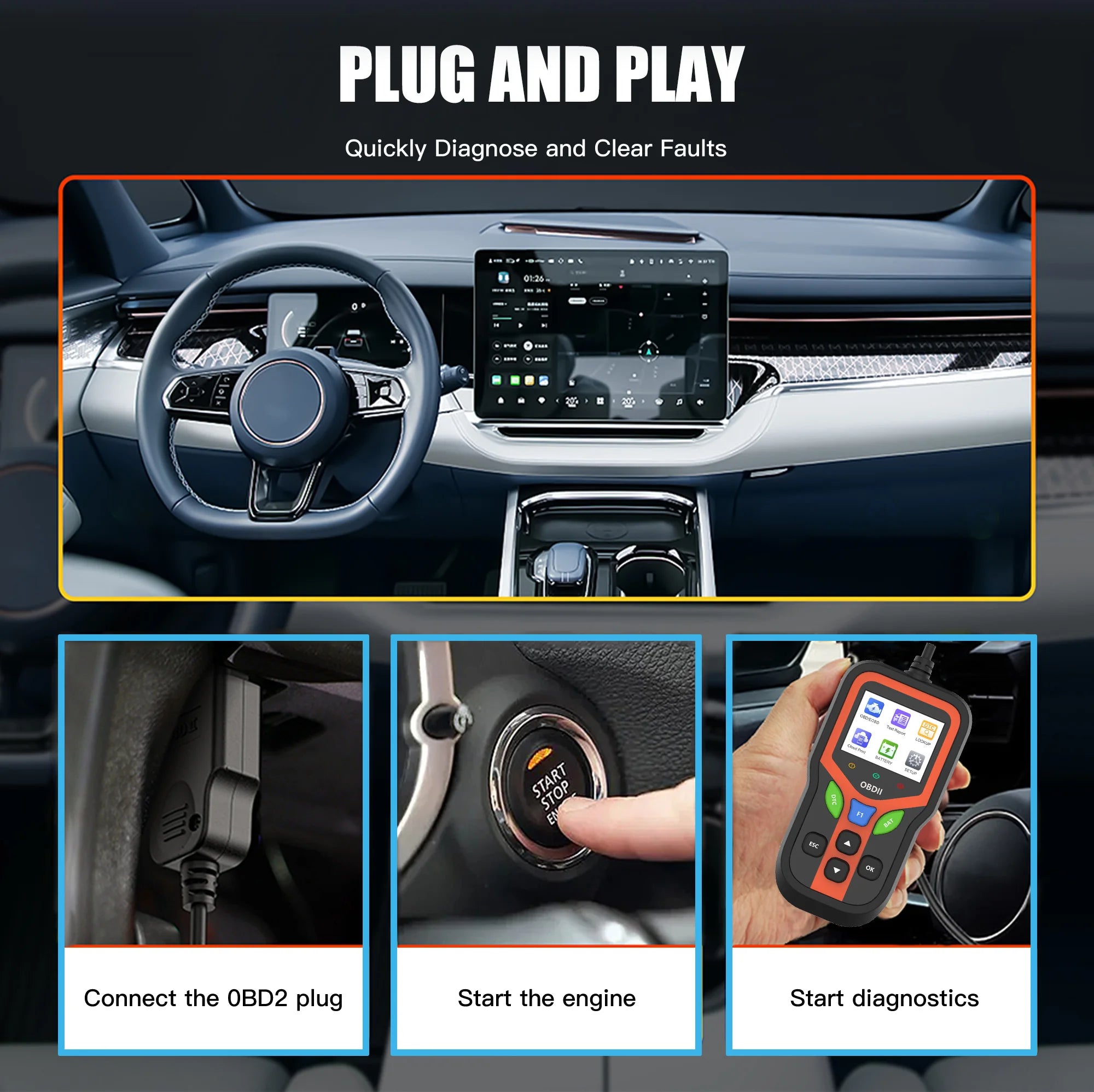 OBD2 Ultra Car Scanner obdii Diagnostic Tool for Cars & Trucks Universal Fitment obd 2 Supports 9 Protocols - Image 6