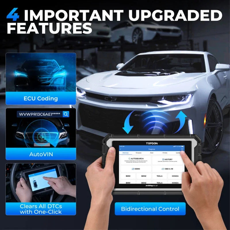 TOPDON AD900BT Newest Obd2 Scanner Bidirectional Full System Diagnostic Tool with ECU Coding 28+ Reset 3 Years Free Update - Image 2