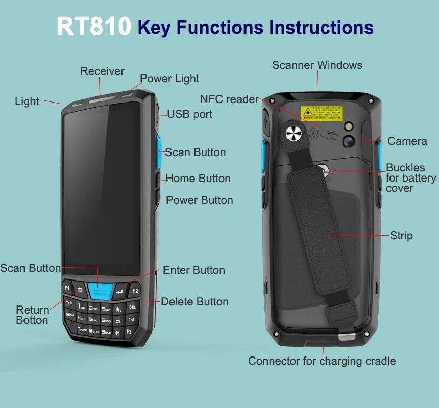 RUGLINE PDA Android Handheld Terminal Honeywell Barcode Scanner 1D 2D QR Portable Data Collector Terminal Device With 4G NFC - Image 5