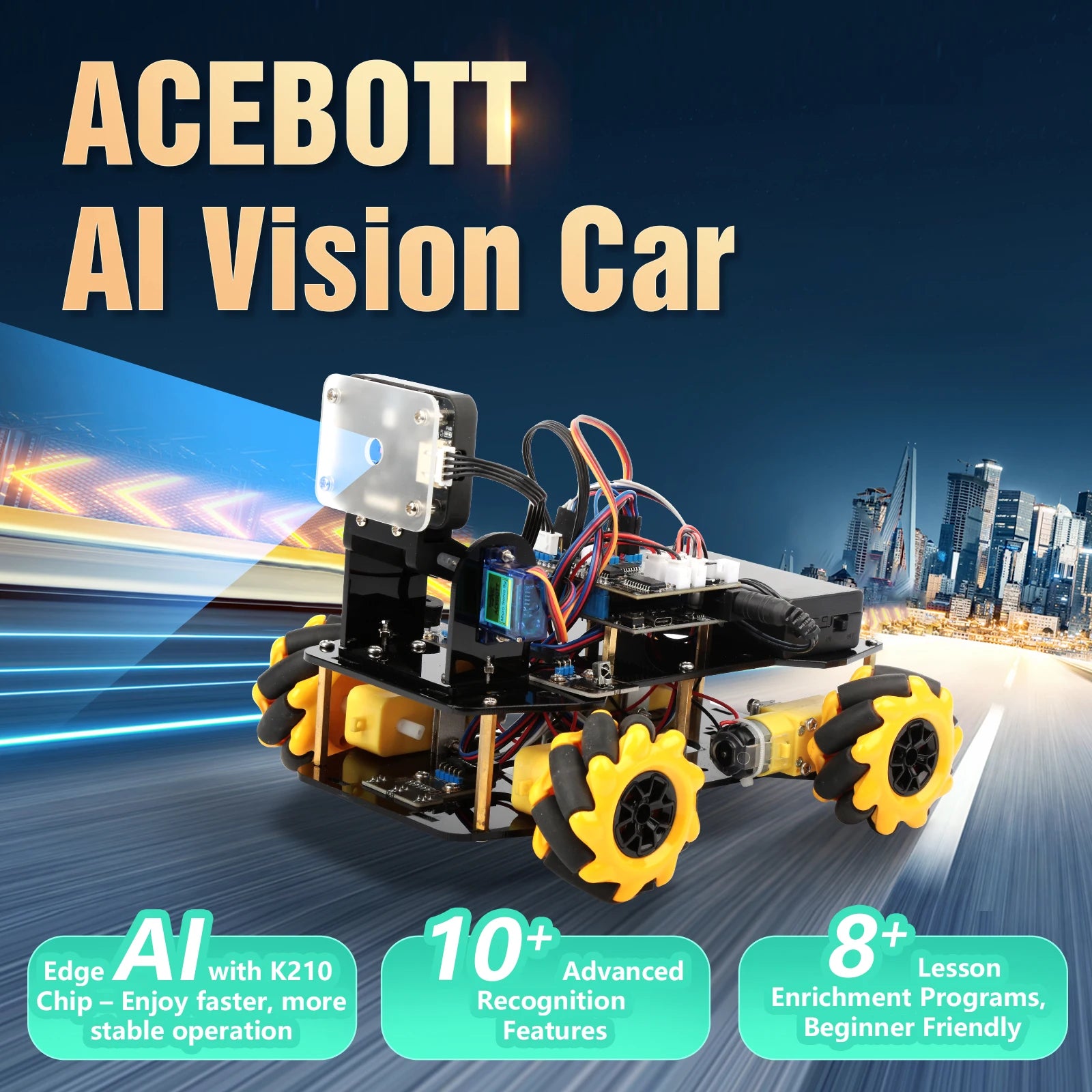 ACEBOTT AI Robot Car Kit with Real-Time Object Detection and Tracking for Arduino Smart Robotics Programming Kit - Image 2