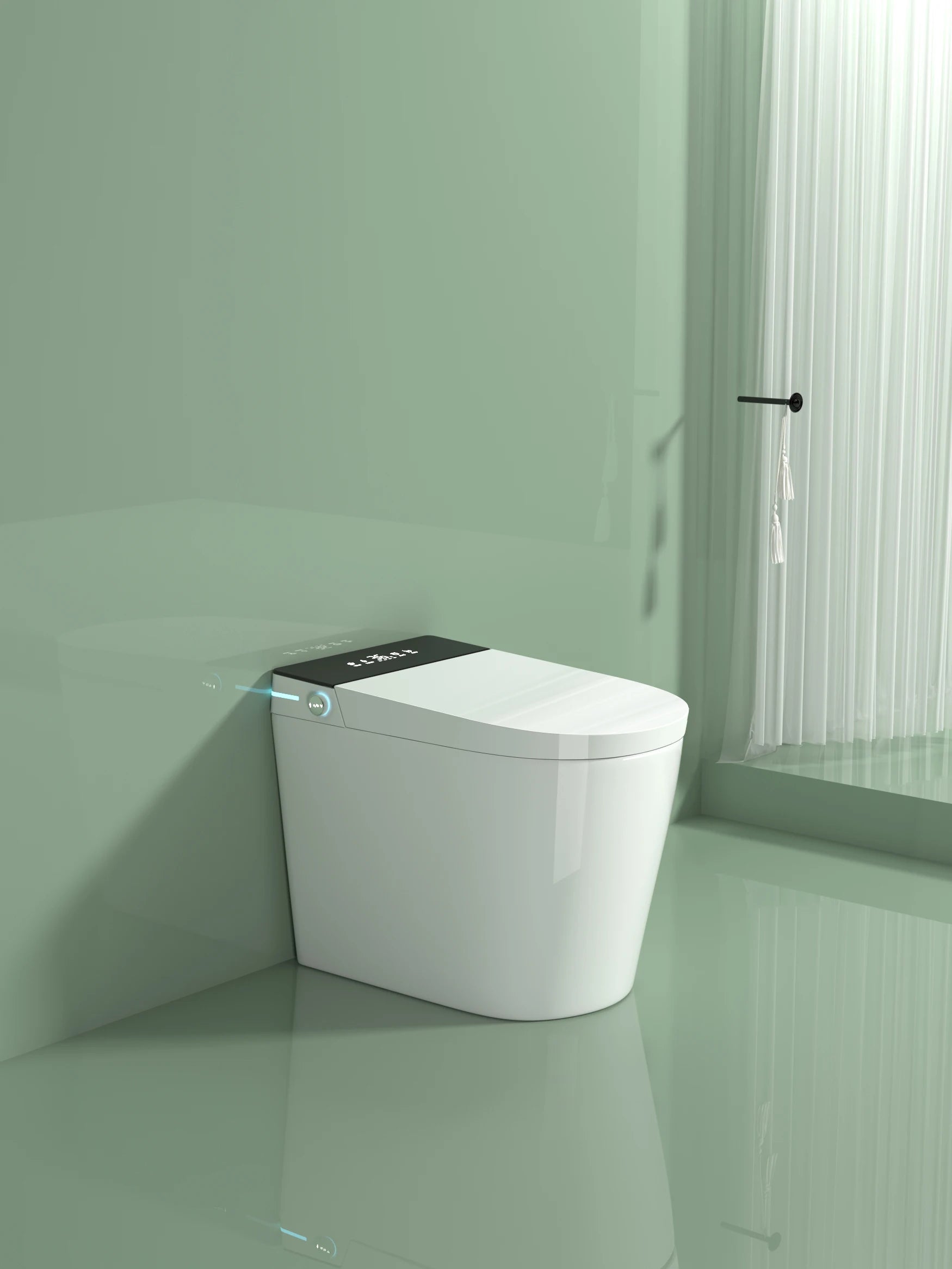 Smart Toilet Automatic Bathroom Floor Mounted Intelligent Smart Electric Toilets Bowl Auto Flush Foot Sensor Smart Toilet - Image 7