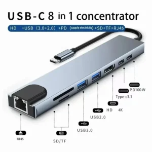 USB-C Hub 8-in-1 with 4K HDMI