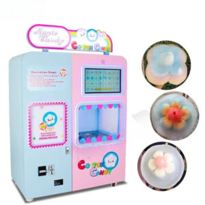 Customized Coin Operated Cotton Candy Vending Machine Automatic Commercial High Profit Mall Business