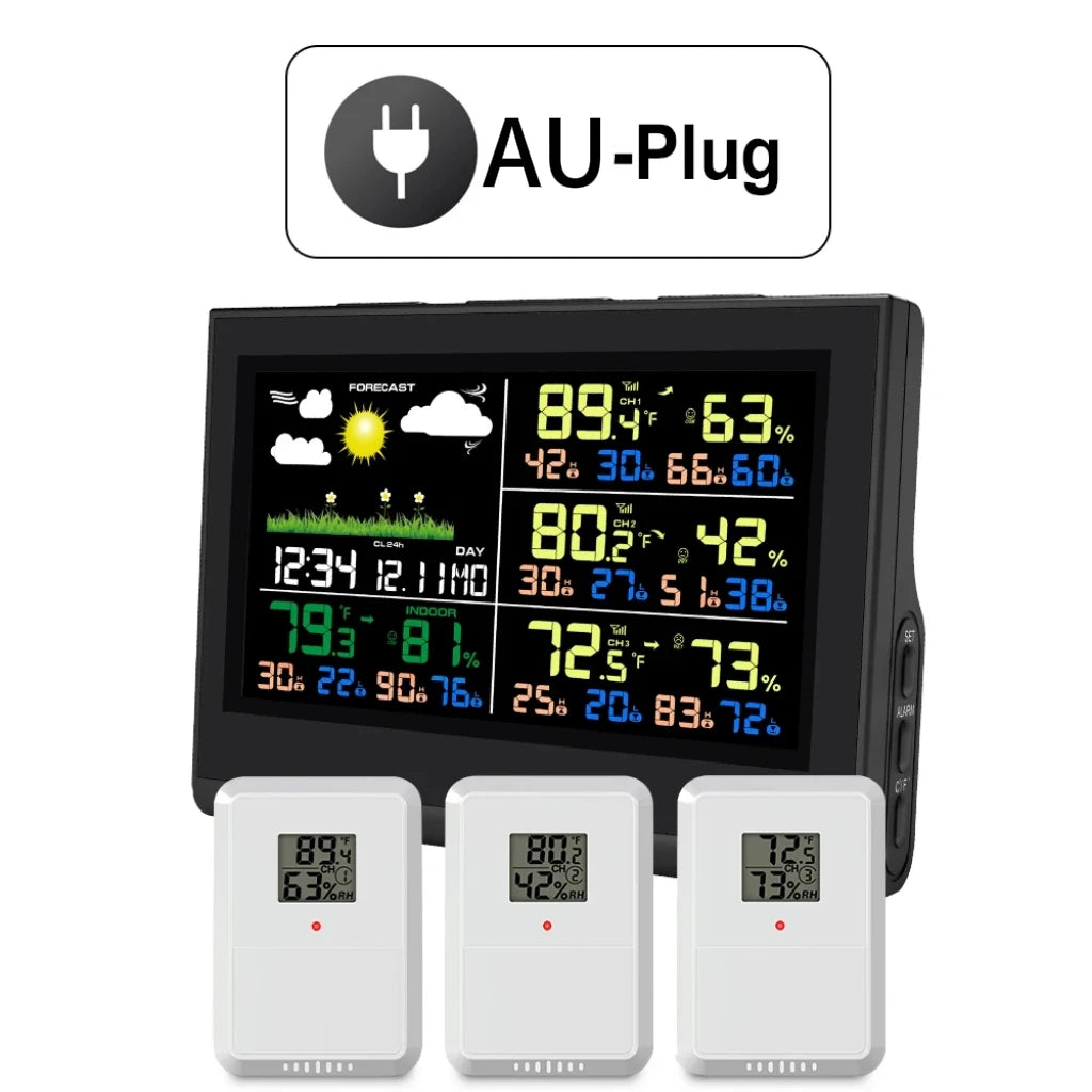 Smart Wireless Weather Station with 3 Sensors Large Color Display Indoor Outdoor Digital Thermometer Hygrometer for Home Office - Image 16