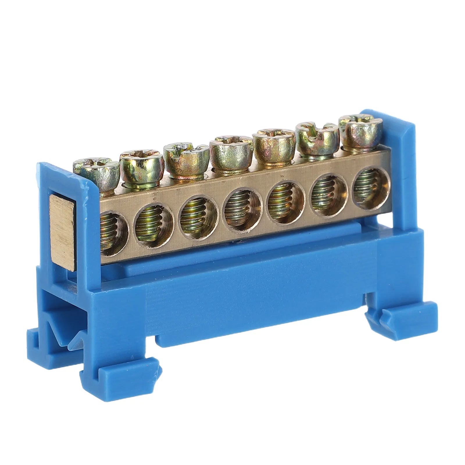 Terminal Block Terminal Bus Bar 7 Positions Screw Grounding Strip Block Din Rail Type Bottom Seat Electrical Terminal Strip - Image 4