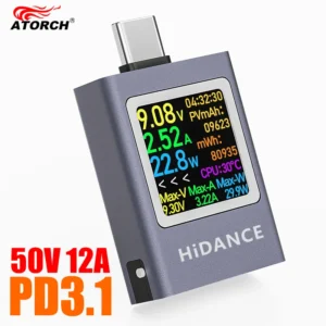 DC 4.5–50 V 12 A Multifunction USB / DC Tester Meter