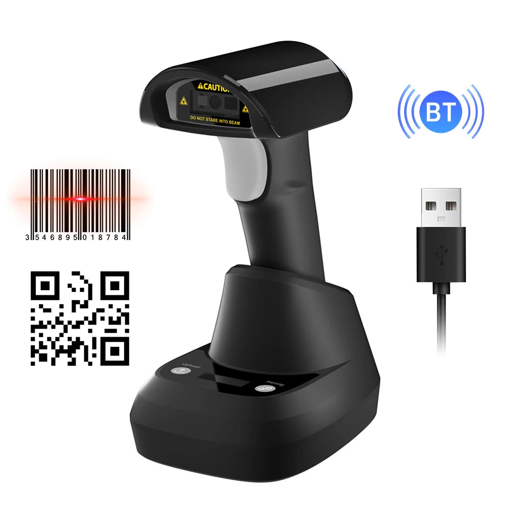 Wireless 2D 1D Barcode Scanner BT+2.4G+USB Wired High Speed Scanning with Pedestal Wireless Charging Stand and OLED Display - Image 26