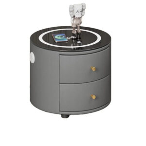 Round Modern Smart Bed Head Cabinet Wireless Charging Bluetooth Audio Multifunctional Beside Table