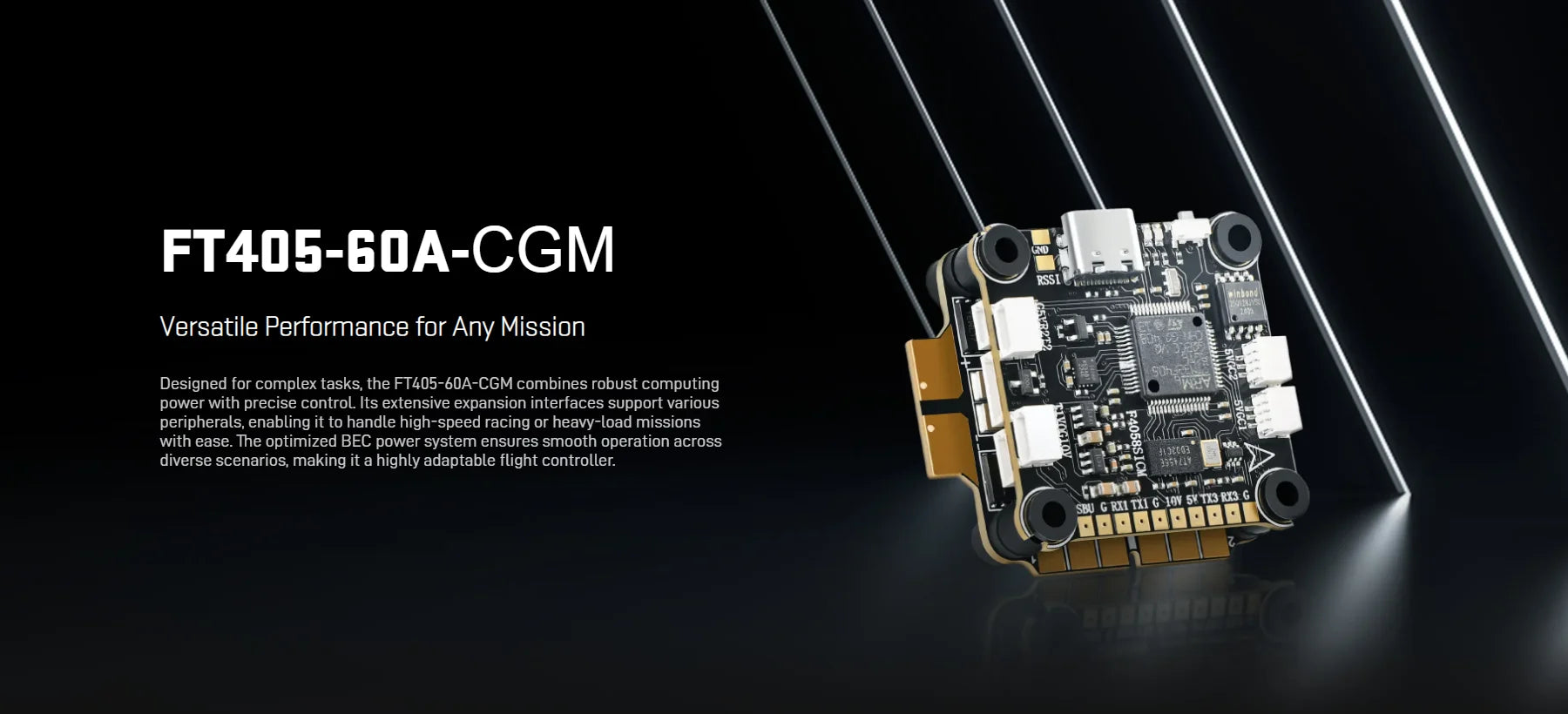 Air Force FT405-60A-CGM Flight Controller & Electronic Speed Controller Mini Stack for FPV Freestyle Drones Racing Drone - Image 6