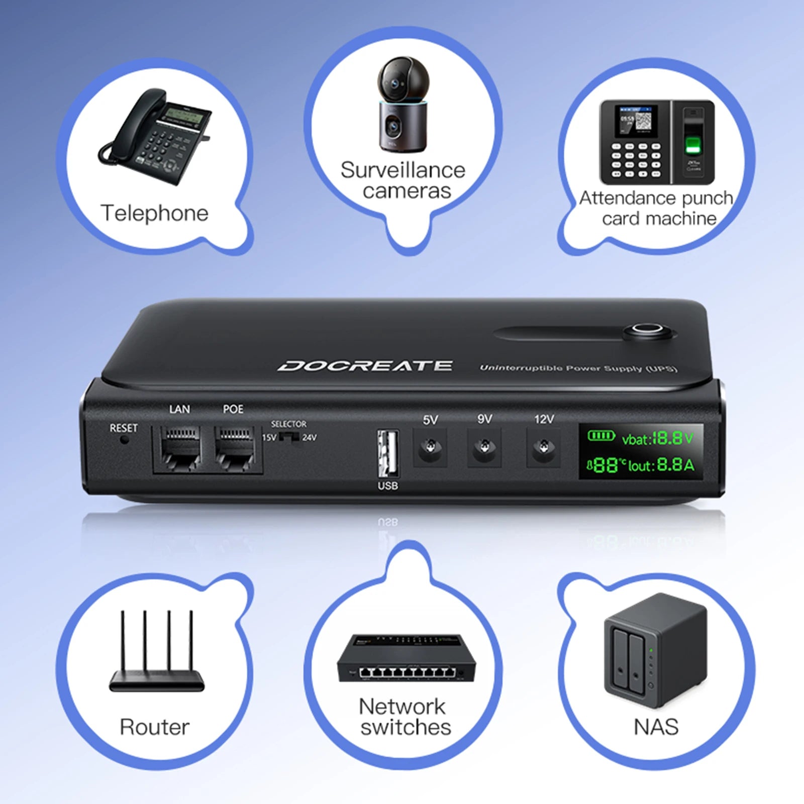 UPS Uninterruptible Power Without Battery UPS Backup Battery Power Supply Supports 5V/9V/12V for Router/Modem/ Camera - Image 18