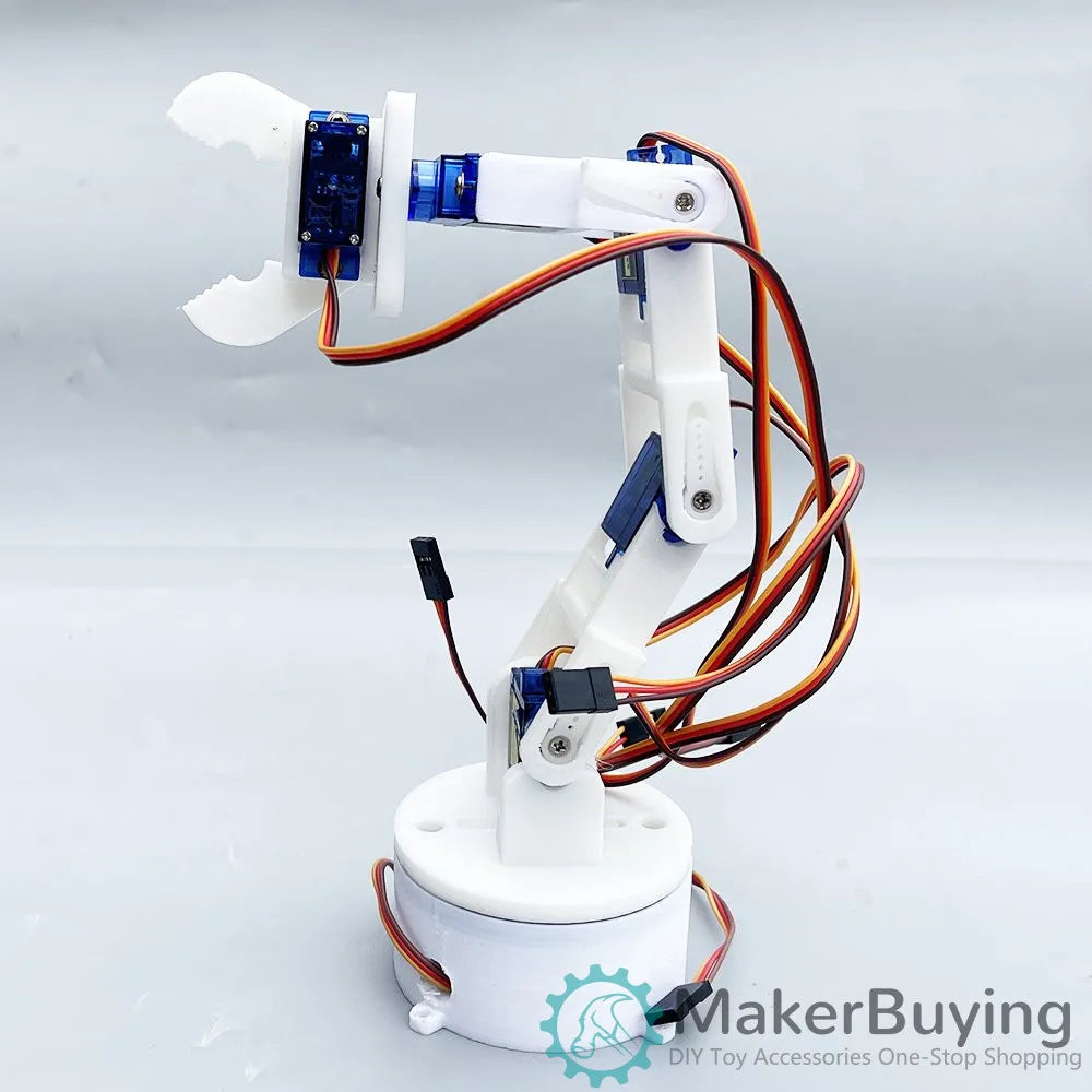 6dof 3D printing white six axis robotic arm DIY robot assembly 3D printing product SG90 SNAM7600 - Image 4