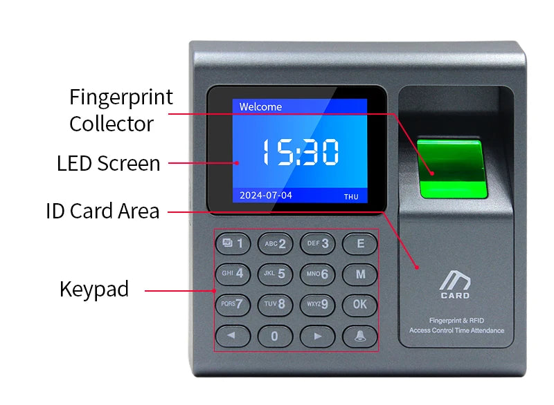 Biometric Fingerprint Scanner RFID Access Control System 1000 User USB Time Recorder Attendance Employee Machine - Image 14