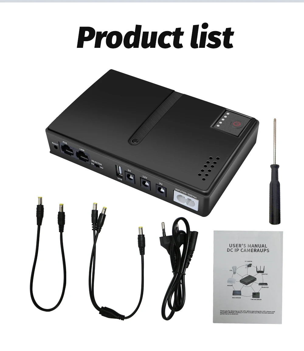 DC UPS Uninterruptible Power Supply No Battery 5V 9V 12V POE Backup Power EU Plug For Router Modem Camera ONU CCTV - Image 19