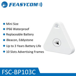 FeasyBeacon BP103C Mini BLE Asset iBeacon Tags Location Tracking Eddystone Bluetooth Low Energy Beacon with Replaceable Battery