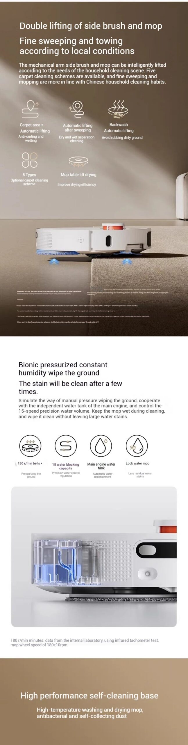 XIAOMI MIJIA M40 Robot Vacuum Cleaner,High-Precision Obstacle Avoidance,12Kpa Suction,Intelligent Mop Lift,LDS laser navigation - Image 11