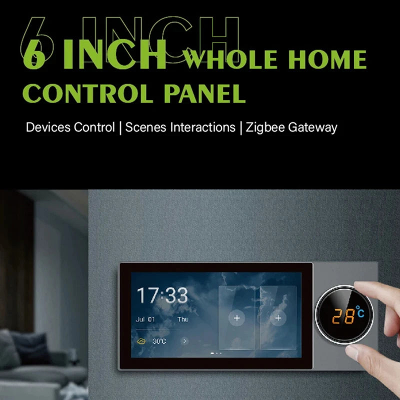 Smart Tuya Control Panel 6-inch Smart Home Multi-functional Touch Screen in-wall Central Control for Intelligent Device Scene - Image 6