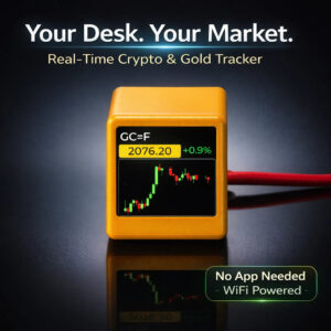 Smart WiFi Desk Clock Display – Weather, Crypto & Stock Monitor, Custom UI, Real-Time Data Screen