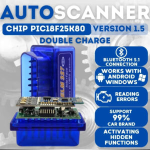 Super ELM327 V1.5 Bluetooth PIC18F25K80 Automatic OBD2 Scanner Code Reader Car Suitable all OBDII protocols Diagnostic ToolS