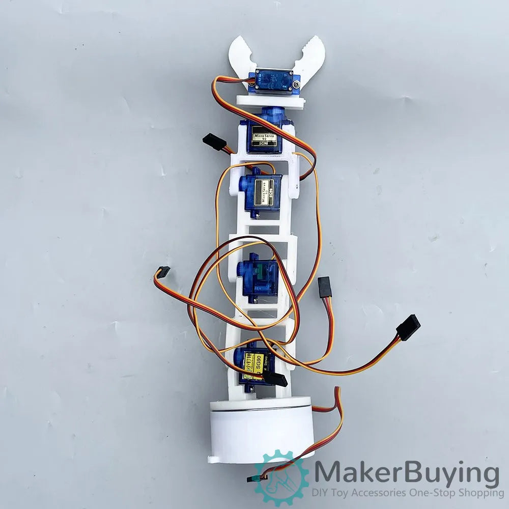 6dof 3D printing white six axis robotic arm DIY robot assembly 3D printing product SG90 SNAM7600 - Image 2