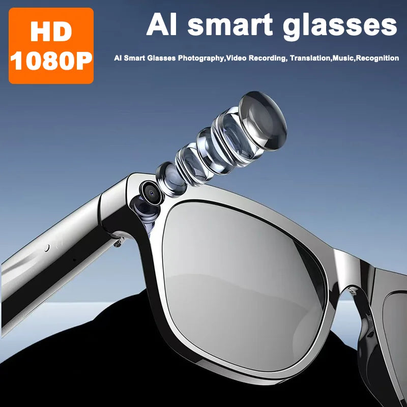 HD Camera 1080P AI Smart Glasses Multifunctional Variable color Bluetooth Call Voice Assistant Music Player Smart Translation 