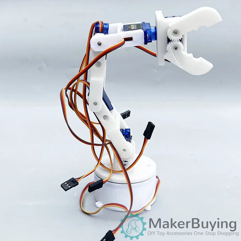 6dof 3D printing white six axis robotic arm DIY robot assembly 3D printing product SG90 SNAM7600 - Image 3