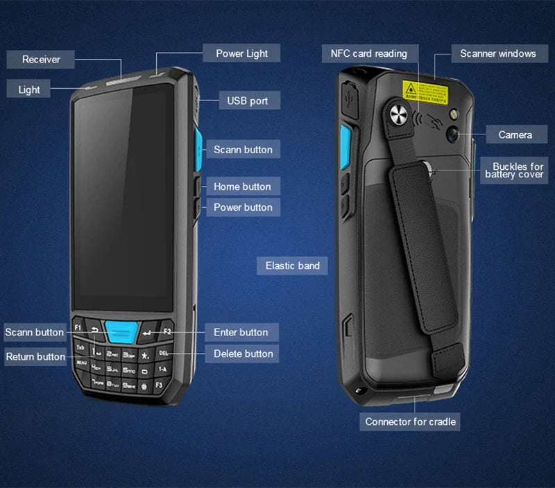 RUGLINE PDA Android Handheld Terminal Honeywell Barcode Scanner 1D 2D QR Portable Data Collector Terminal Device With 4G NFC - Image 13