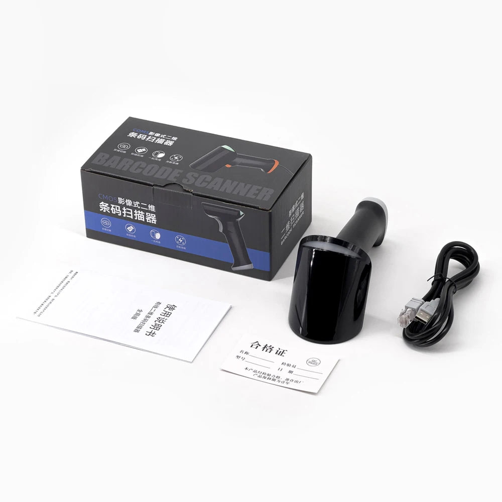 Wireless 2D 1D Barcode Scanner BT+2.4G+USB Wired High Speed Scanning with Pedestal Wireless Charging Stand and OLED Display - Image 25